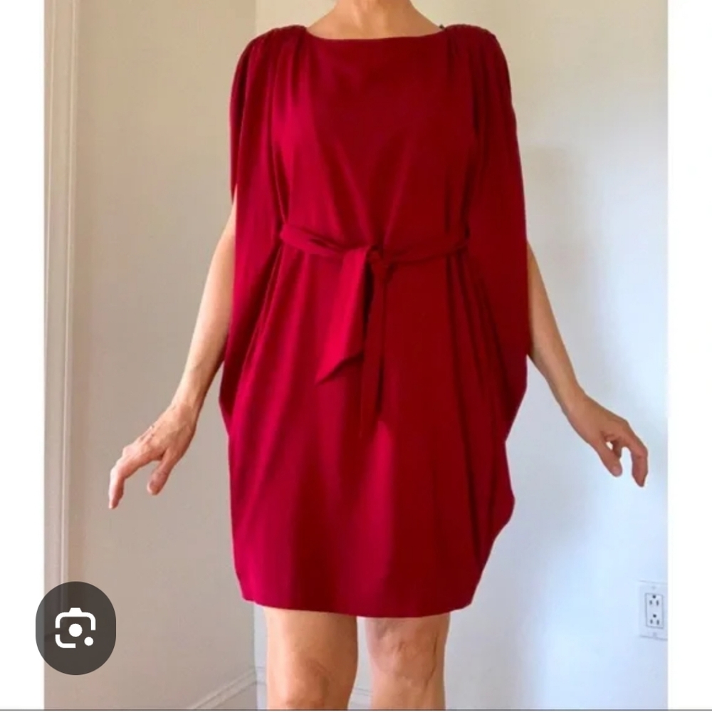 Suzi Chin Deep Red Silk Dress Size 6